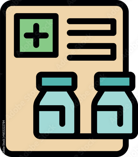 Medical prescription is including two medicine bottles for describing treatment and healthcare