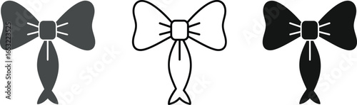 Vector graphic of black bow tie clip art for decoration use