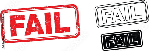 Fail stamp vector illustration failure concept design set