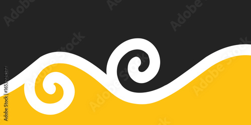 abstract background black yellow swirl ornamental vector illustration backdrop wallpaper