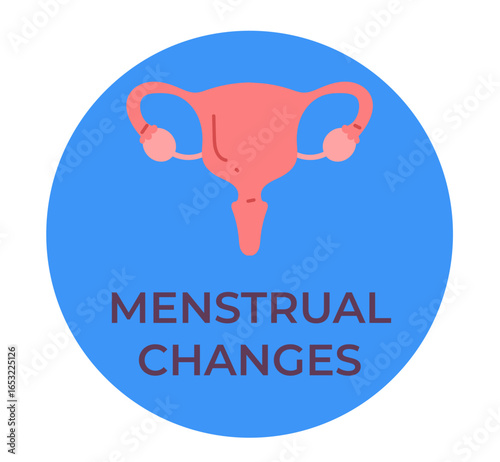 Menstrual changes flat style simple design concept. Vector cartoon graphic illustration