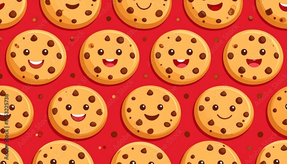 Obraz premium Cute cookies on a red background