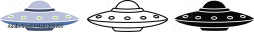 Ufo alien spaceship vector illustration flying saucer icon
