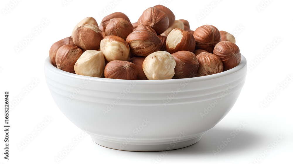Obraz premium Bowl of Hazelnuts: A nutritious snack option, perfect for adding a touch of nutty flavor to your day.