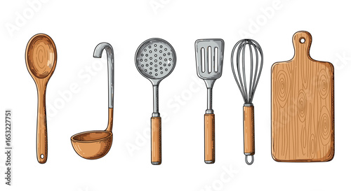 Kitchen Utensils: An Array of Cooking Tools Isolated on White