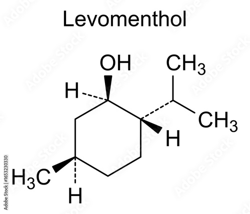 Chemical structure of levomenthol, drug substance