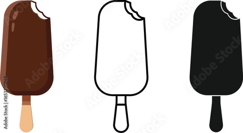 Chocolate ice cream bars summer treat vector illustration