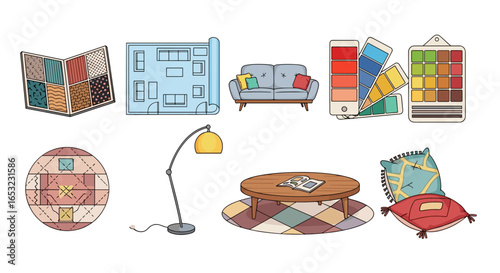 Interior Design Concept: A Stylish Living Room Setup
