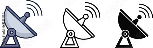 Satellite dish icon vector illustration communication signal