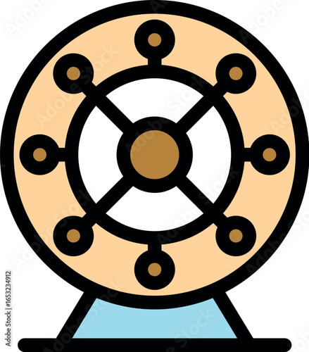 Hamster wheel spinning, offering enriching activity and promoting well being for small pets
