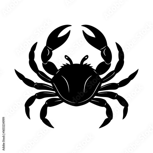 Monochromatic Crab Silhouette Nautical Element, Crustacean Illustration, Ocean Creature, Sea Animal for Design Projects and Creative Compositions