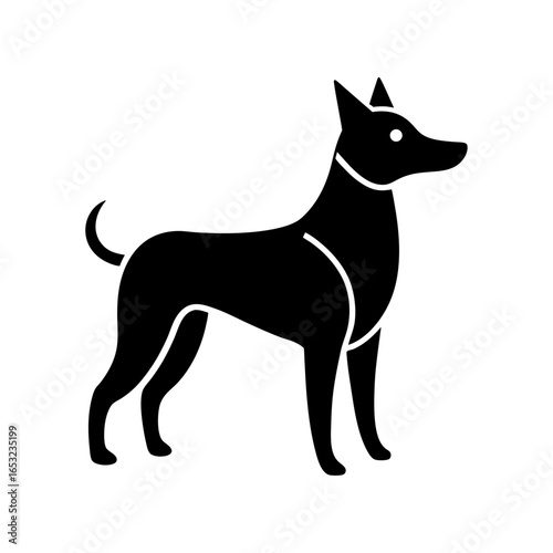 Elegant Black Dog Silhouette A Vector Illustration for Design Projects