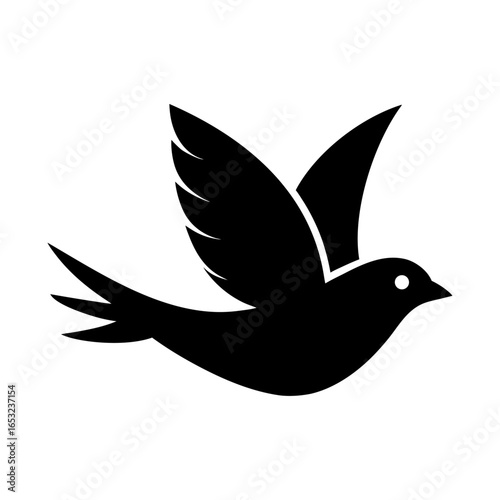 Elegant Swallow Silhouette A Symbol of Freedom and Grace in Flight, Perfect for Graphic Design and Creative Projects That Need a Touch of Nature's Beauty