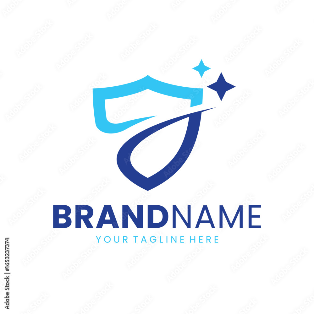 Fototapeta premium Shield Technology Logo Design. Simple and Modern. Vector illustration