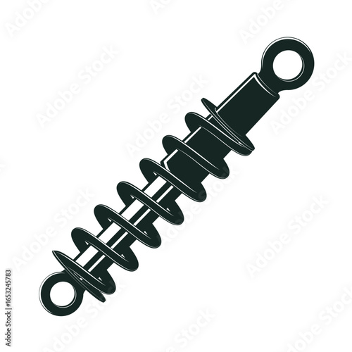Shock Absorber Isolated: A sleek, graphic depiction of a shock absorber, essential for a smooth ride in vehicles. The design is clean and technical.