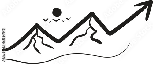 progress mountains scenery abstract landscape clipart vector illustration silhouette digital art
