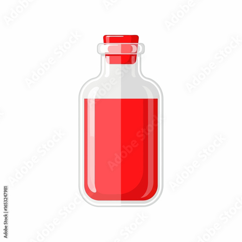 Red Potion Bottle, Glass Flask, Alchemy