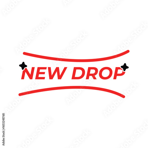 New Drop Text isolated on white background
