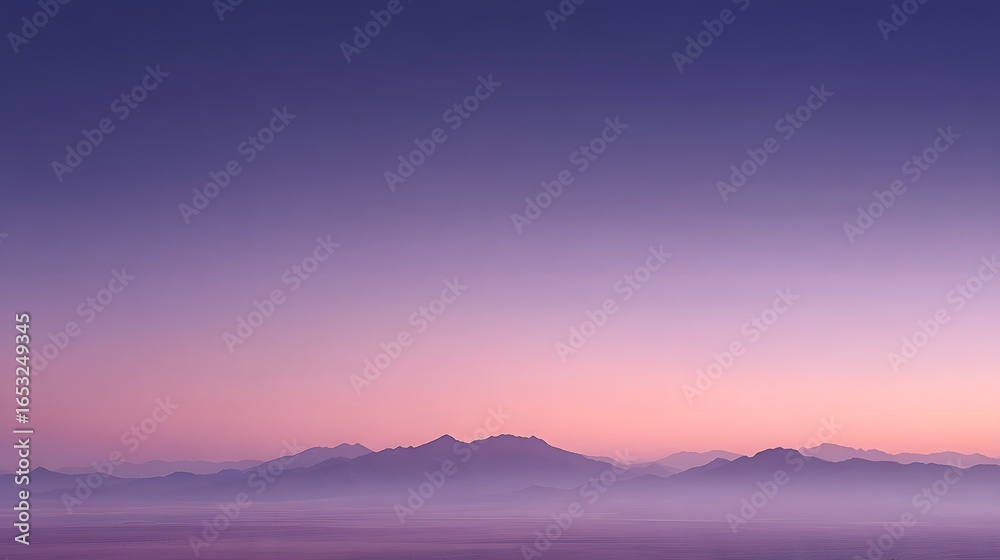 Obraz premium A smooth frozen lake horizon with pale ice tones reflecting a pastel twilight sky