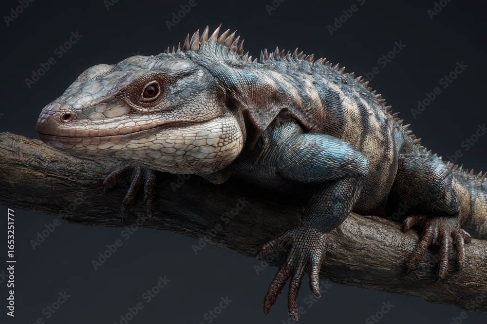 Obraz premium Blue Iguana on Branch