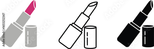 Lipstick vector set beauty product makeup cosmetic illustration