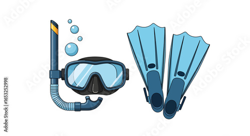 Snorkeling Gear: Mask Snorkel and Fins for Underwater Exploration.