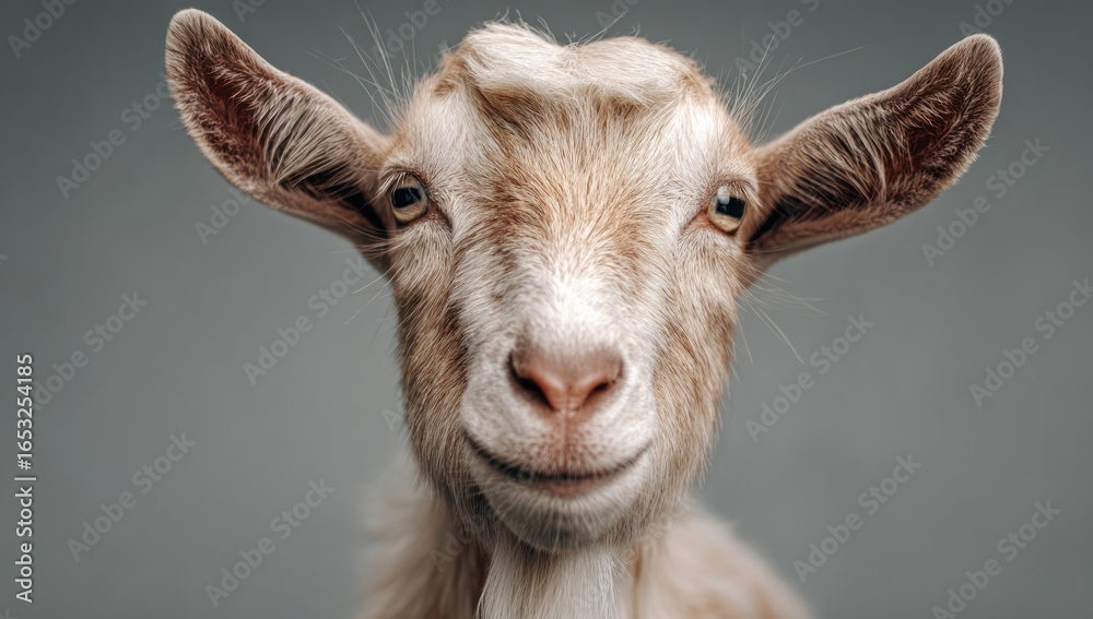 Fototapeta premium Cute goat, close-up, friendly face