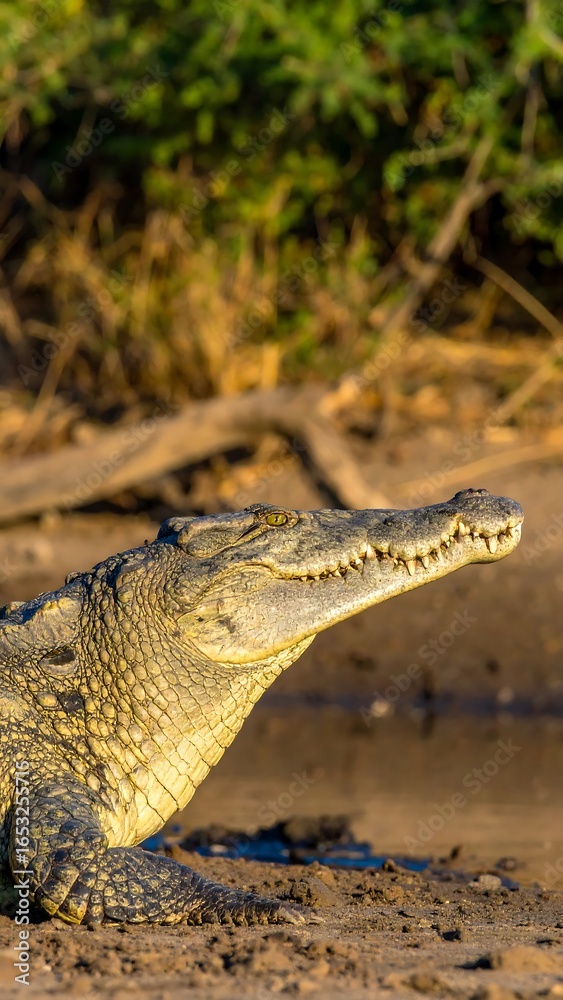 Obraz premium Croc basking in the sun