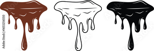 Chocolate drip vector set delicious dessert sweet illustration