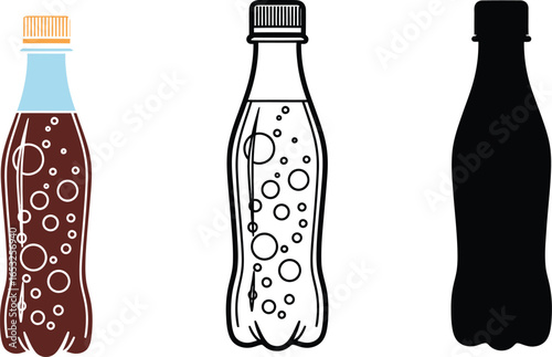 Soda bottle vector illustration cola drink beverage design