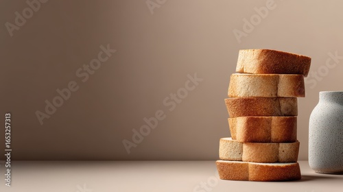 Vertical stack of neatly aligned wooden blocks