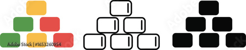 Stack of gum vector illustration candy pyramid design set