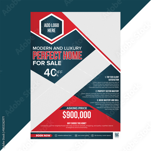 Apartment for Rent Real Estate Flyer Template | Editable Modern A4 Design
