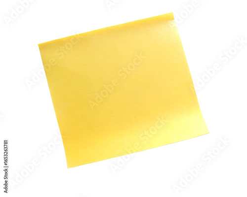 Yellow sticky note isolated on transparent background