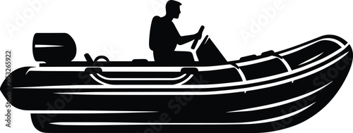 Inflatable motor boat vector illustration isolated on a white background