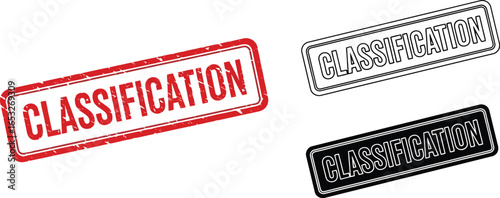 Classification stamp vector set for business and design use