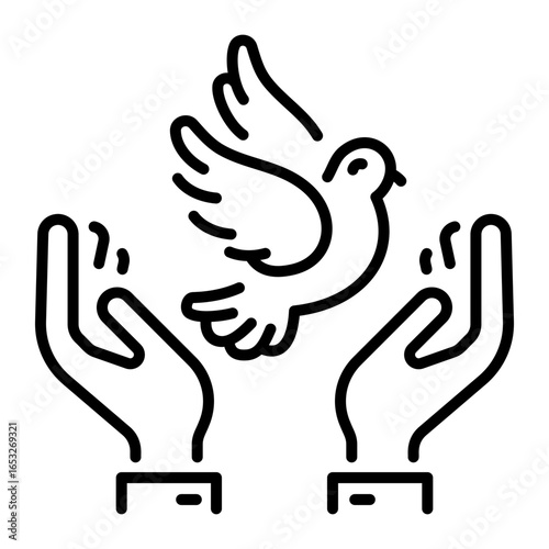An icon of freedom designed in line style