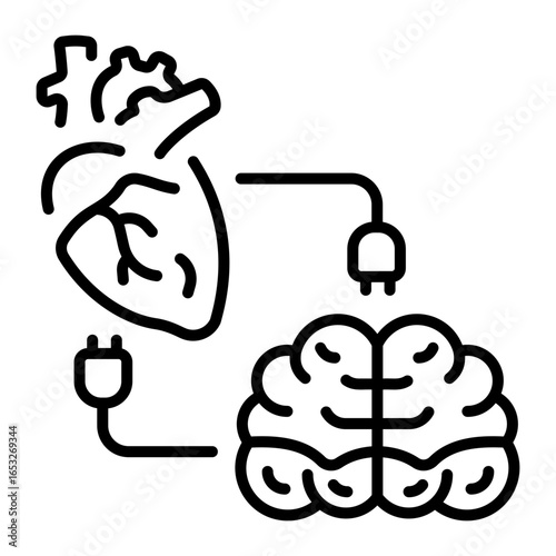 A linear style icon showing empathy concept 