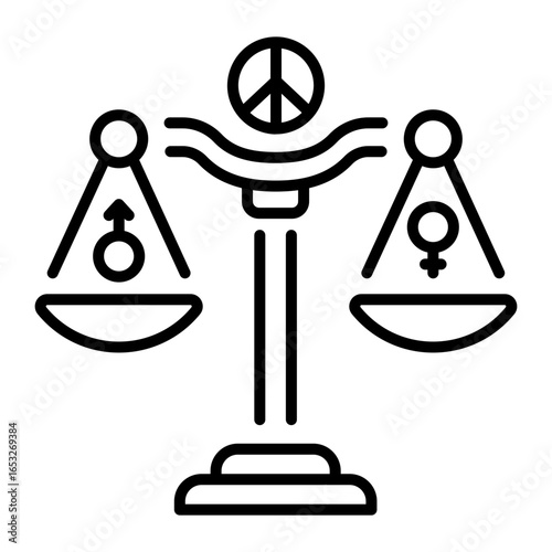 A line style icon showing human dignity law