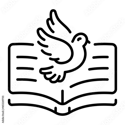 Line style icon showing education freedom concept 