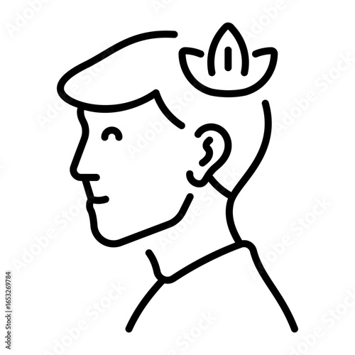 An icon of peaceful mind designed in line style