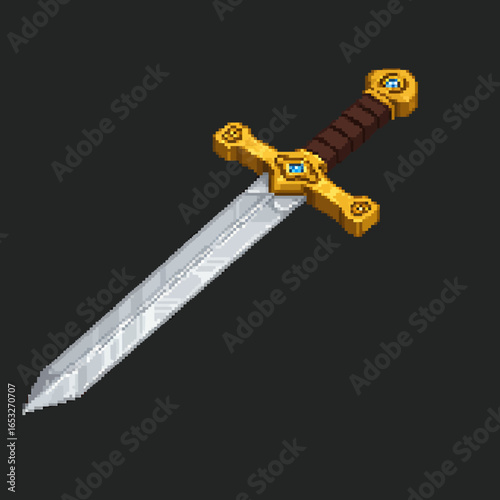 Pixel Art Medieval Sword Game Asset