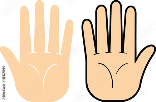 Flat vector illustration of a human hand gesture with clean outlines