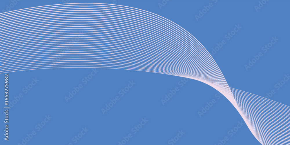 Fototapeta premium Abstract blue gradient background with shining lines waves modern