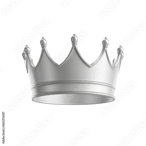 Elegant silver crown with ornate spikes on black background