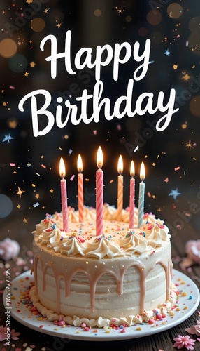 birthday cake with candles