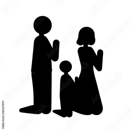 Family praying together, a religious symbol of unity and faith expression