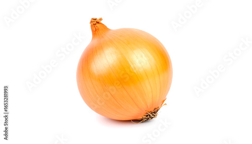 Wallpaper Mural Single Fresh Yellow Onion, Studio Shot, White Background, Vibrant Color, Clean and Simple, Healthy Food Image, Culinary Ingredient Photography. Torontodigital.ca