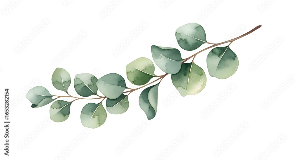 Obraz premium Watercolor seamless Border of Eucalyptus branches in soft pastel green tones. Illustration of botanical Frame for Baby shower greeting cards or wedding invitations. Drawing of frame with leaves.