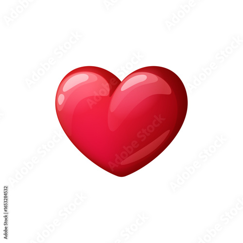 Shiny Red Heart Love, Romance, Valentine's Day Symbol